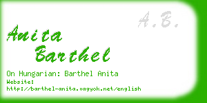 anita barthel business card